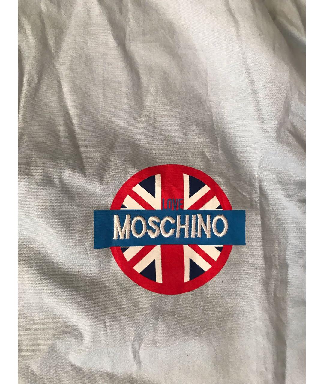 LOVE MOSCHINO Голубая хлопковая кэжуал рубашка, фото 2