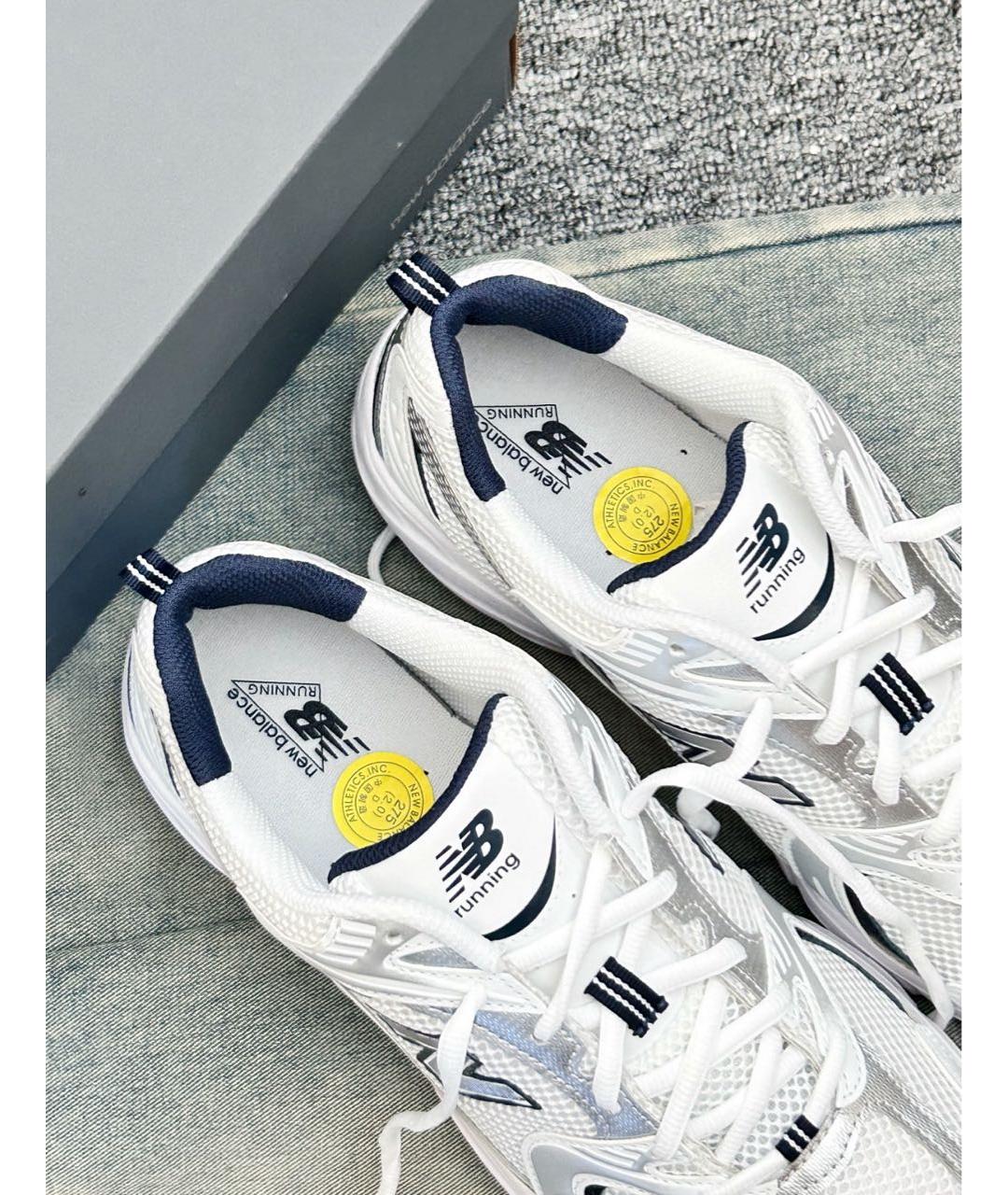 NEW BALANCE Белые текстильные кроссовки, фото 6