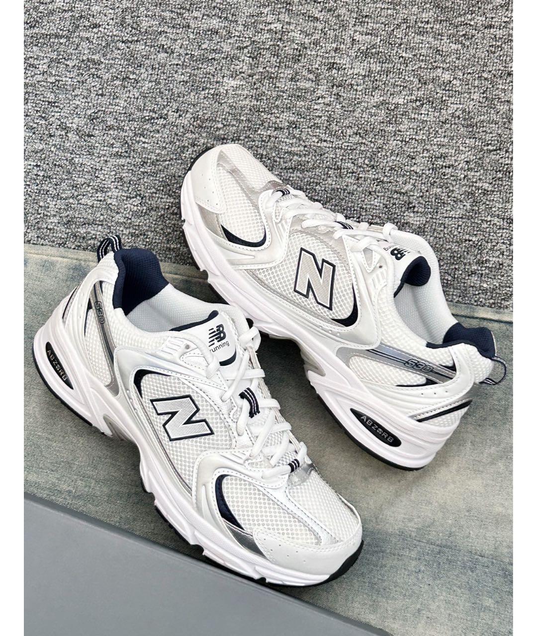 NEW BALANCE Белые текстильные кроссовки, фото 4