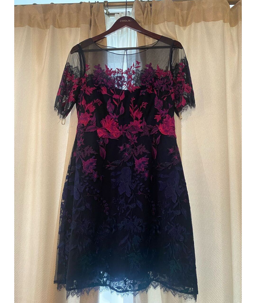 MARCHESA NOTTE Фиолетовое полиэстеровое вечернее платье, фото 5