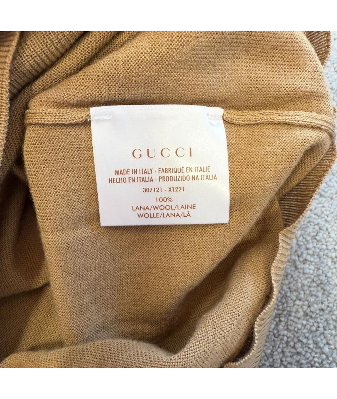 GUCCI Коричневый шерстяной джемпер / свитер, фото 4