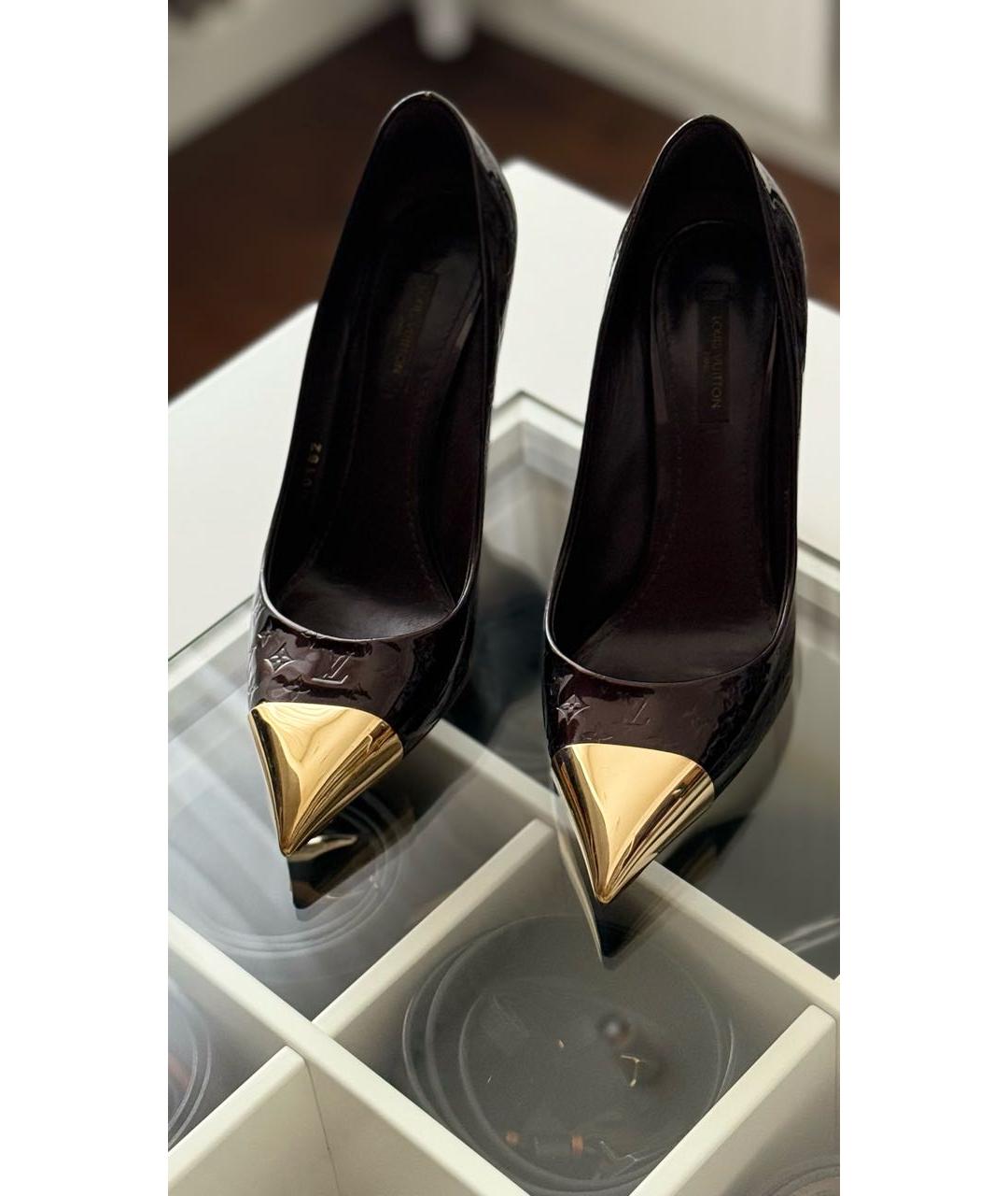 LOUIS VUITTON Бордовые туфли из лакированной кожи, фото 2