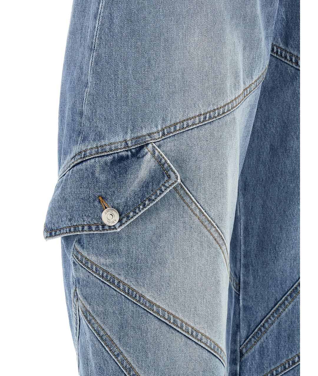 AMIRI Голубые хлопковые прямые джинсы, фото 5