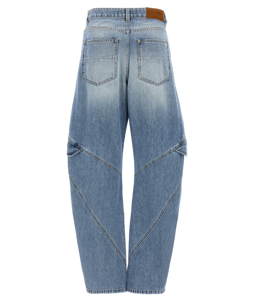 AMIRI Голубые хлопковые прямые джинсы, фото 2