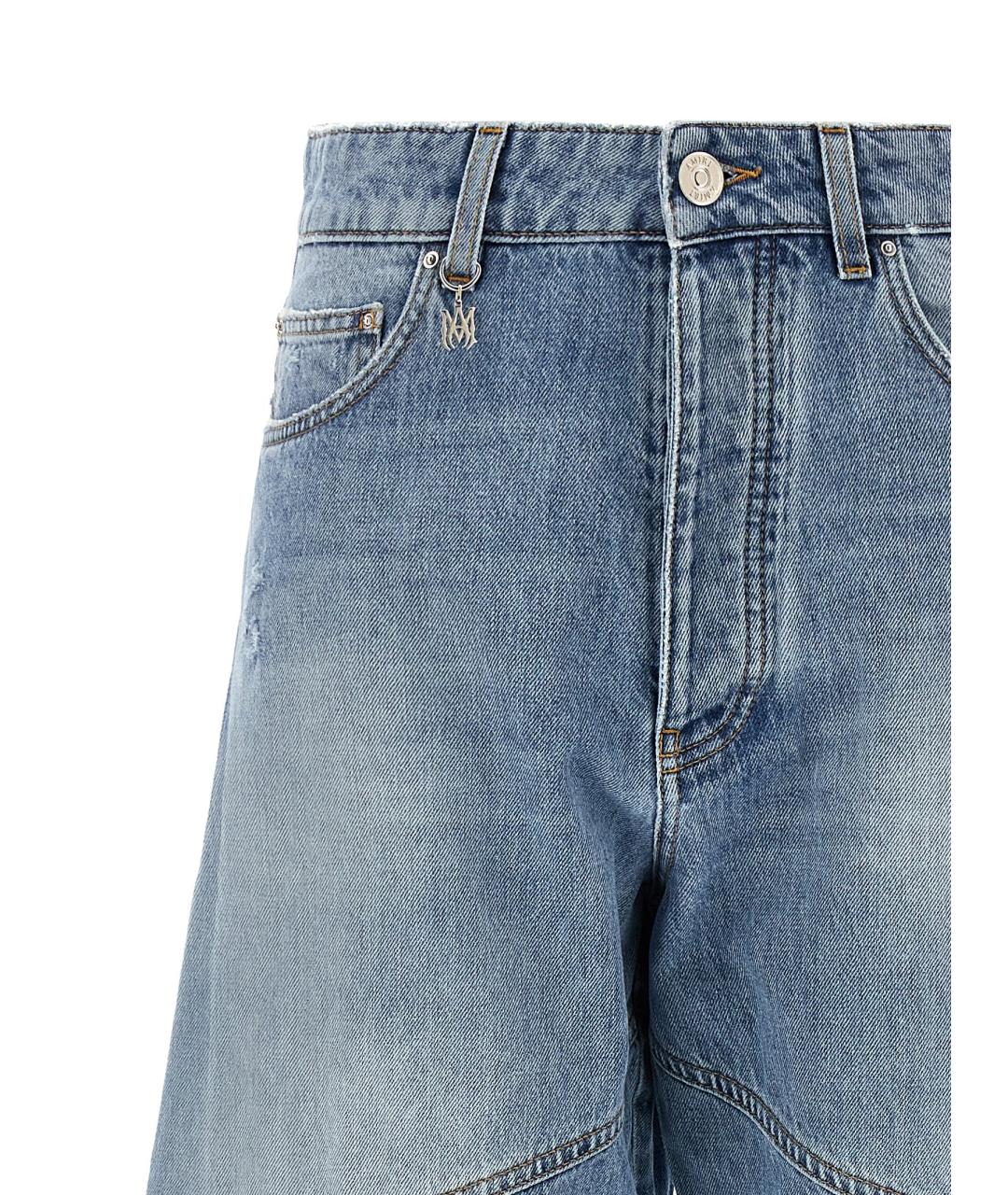 AMIRI Голубые хлопковые прямые джинсы, фото 3