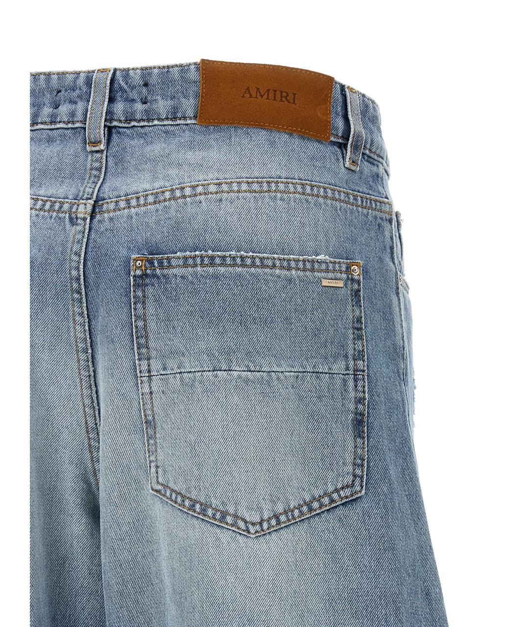 AMIRI Голубые хлопковые прямые джинсы, фото 4