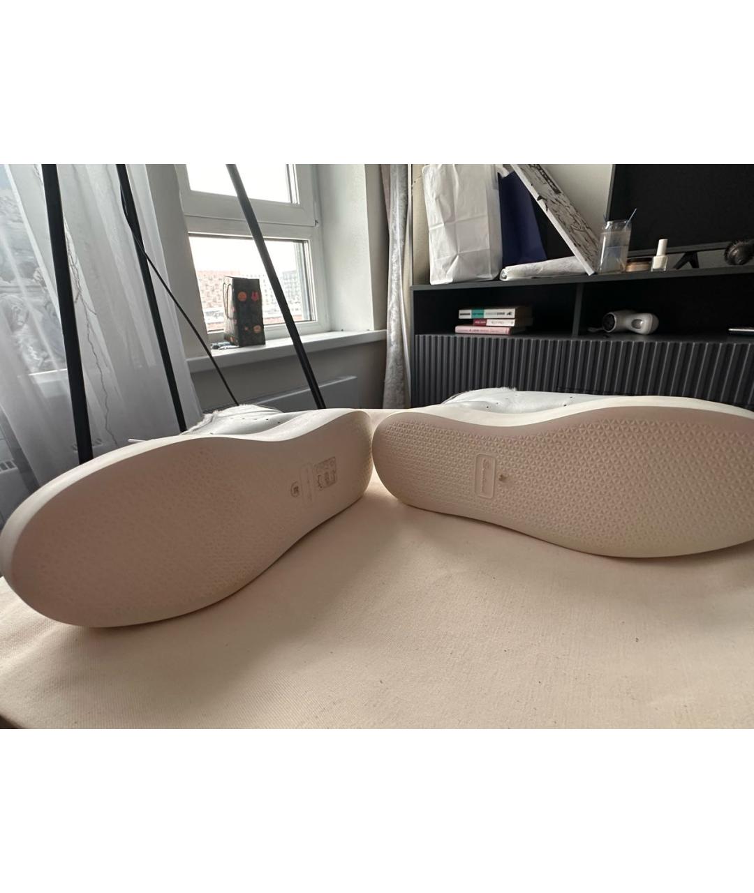 SANTONI Белые кожаные ботинки, фото 6