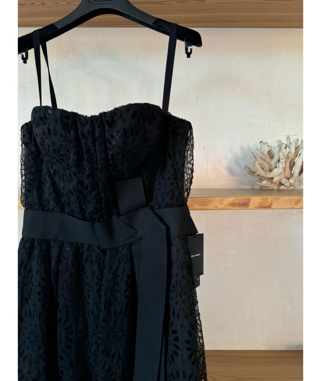 DOLCE&GABBANA Черный хлопковый сарафан, фото 6