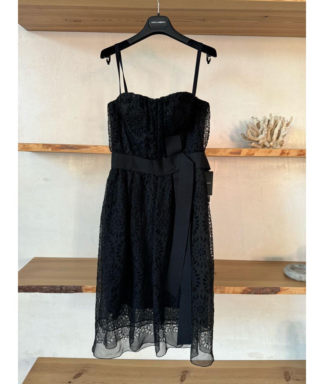 DOLCE&GABBANA Черный хлопковый сарафан, фото 2