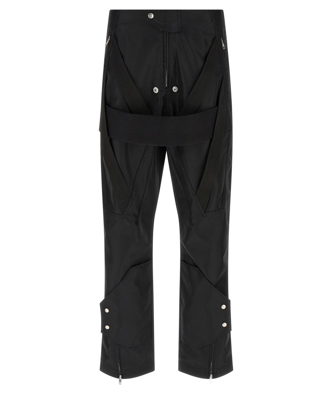 RICK OWENS Черные полиамидовые повседневные брюки, фото 1