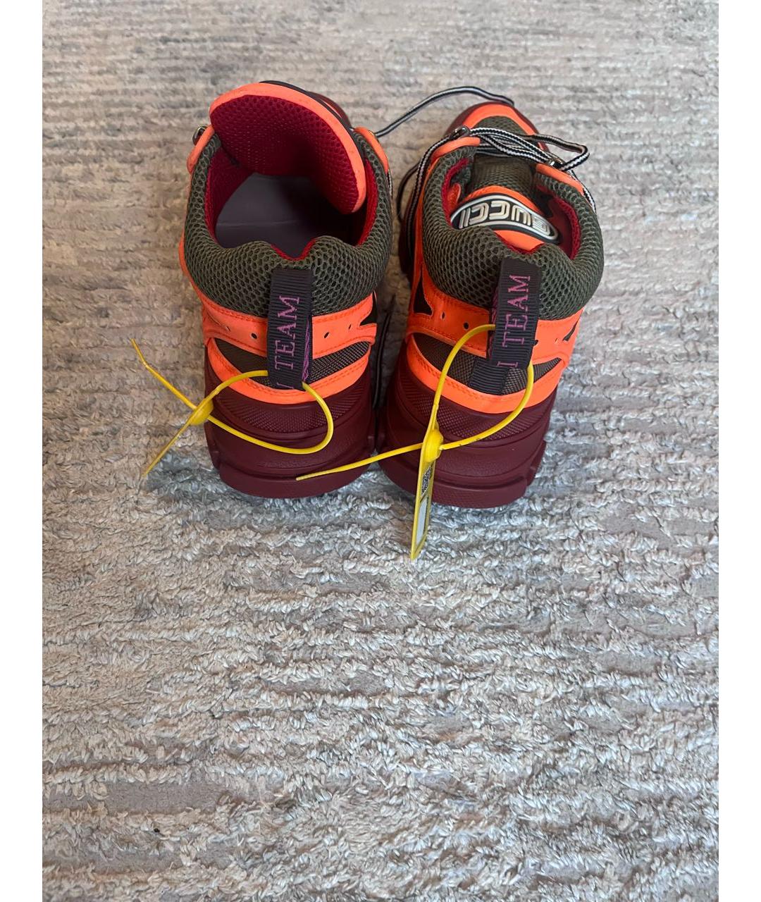 GUCCI Оранжевое текстильные низкие кроссовки / кеды, фото 4