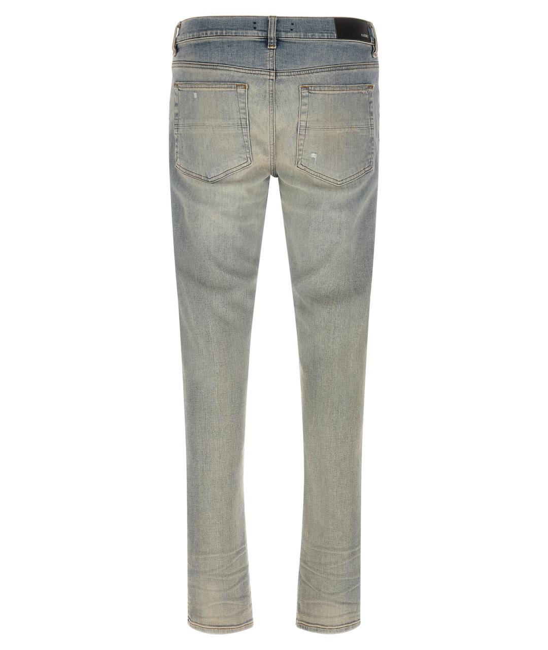 AMIRI Голубые хлопковые джинсы скинни, фото 2