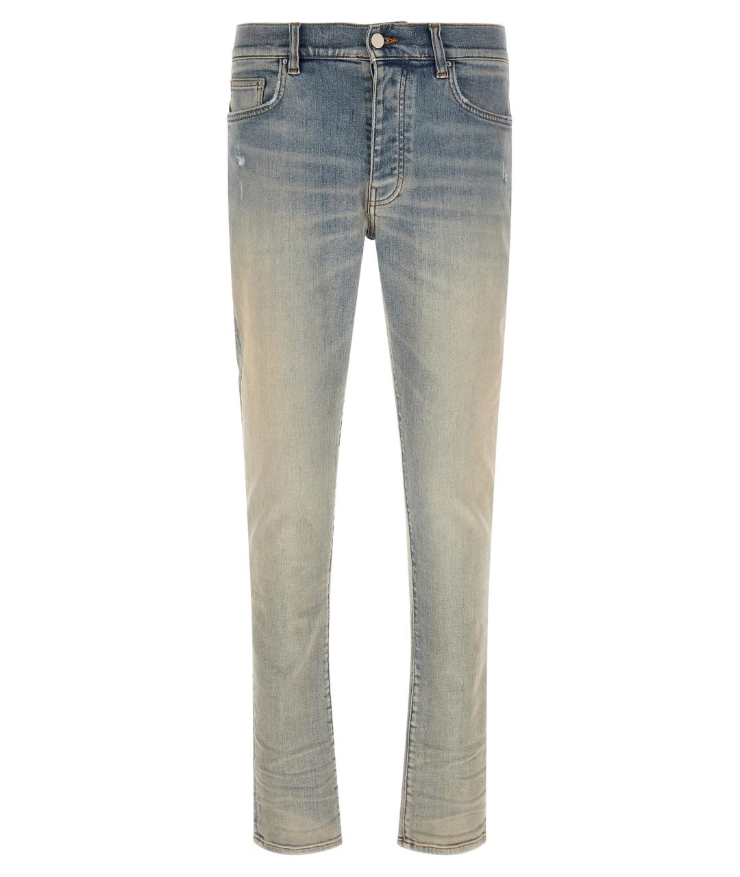 AMIRI Голубые хлопковые джинсы скинни, фото 1