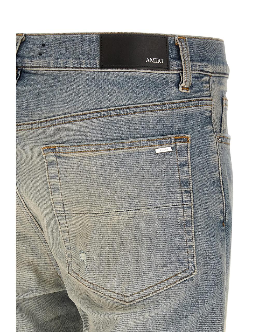 AMIRI Голубые хлопковые джинсы скинни, фото 4