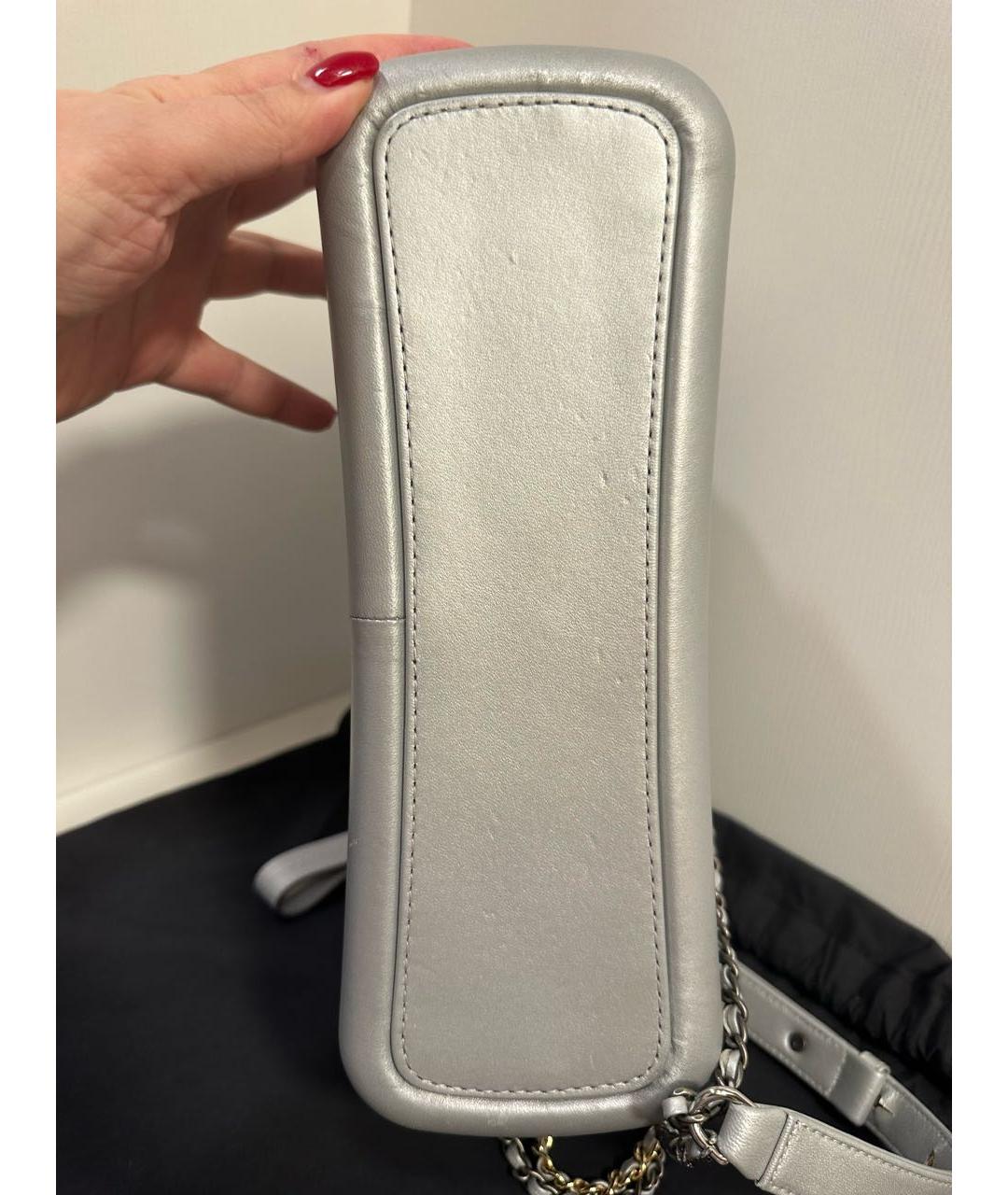 CHANEL Серебряная кожаная сумка через плечо, фото 7