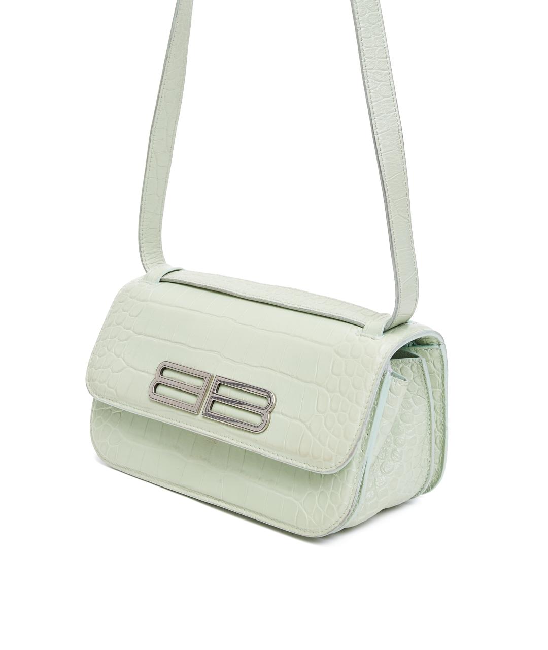 BALENCIAGA Зеленая кожаная сумка через плечо, фото 2