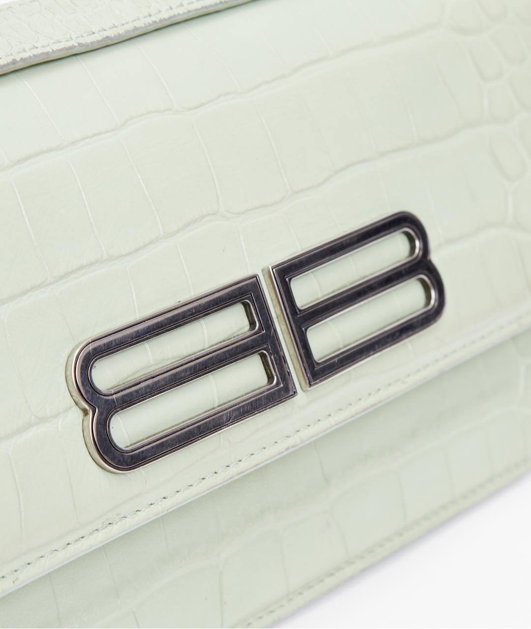 BALENCIAGA Зеленая кожаная сумка через плечо, фото 4