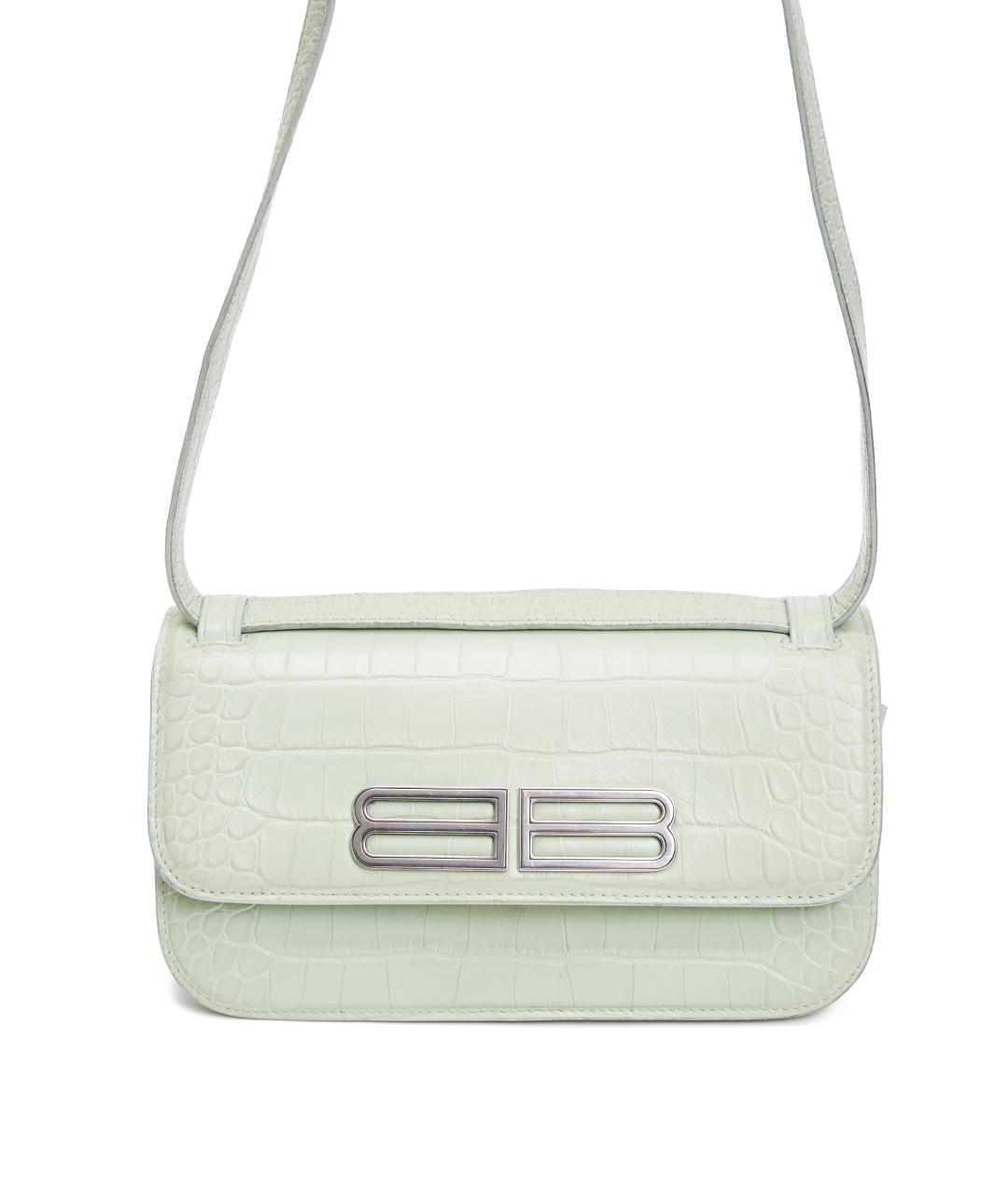 BALENCIAGA Зеленая кожаная сумка через плечо, фото 1