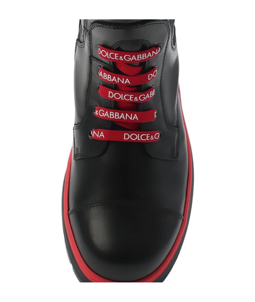 DOLCE&GABBANA Черные кожаные ботинки, фото 6