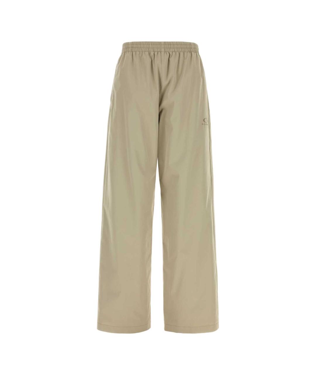 BALENCIAGA Бежевые полиэстеровые прямые брюки, фото 1