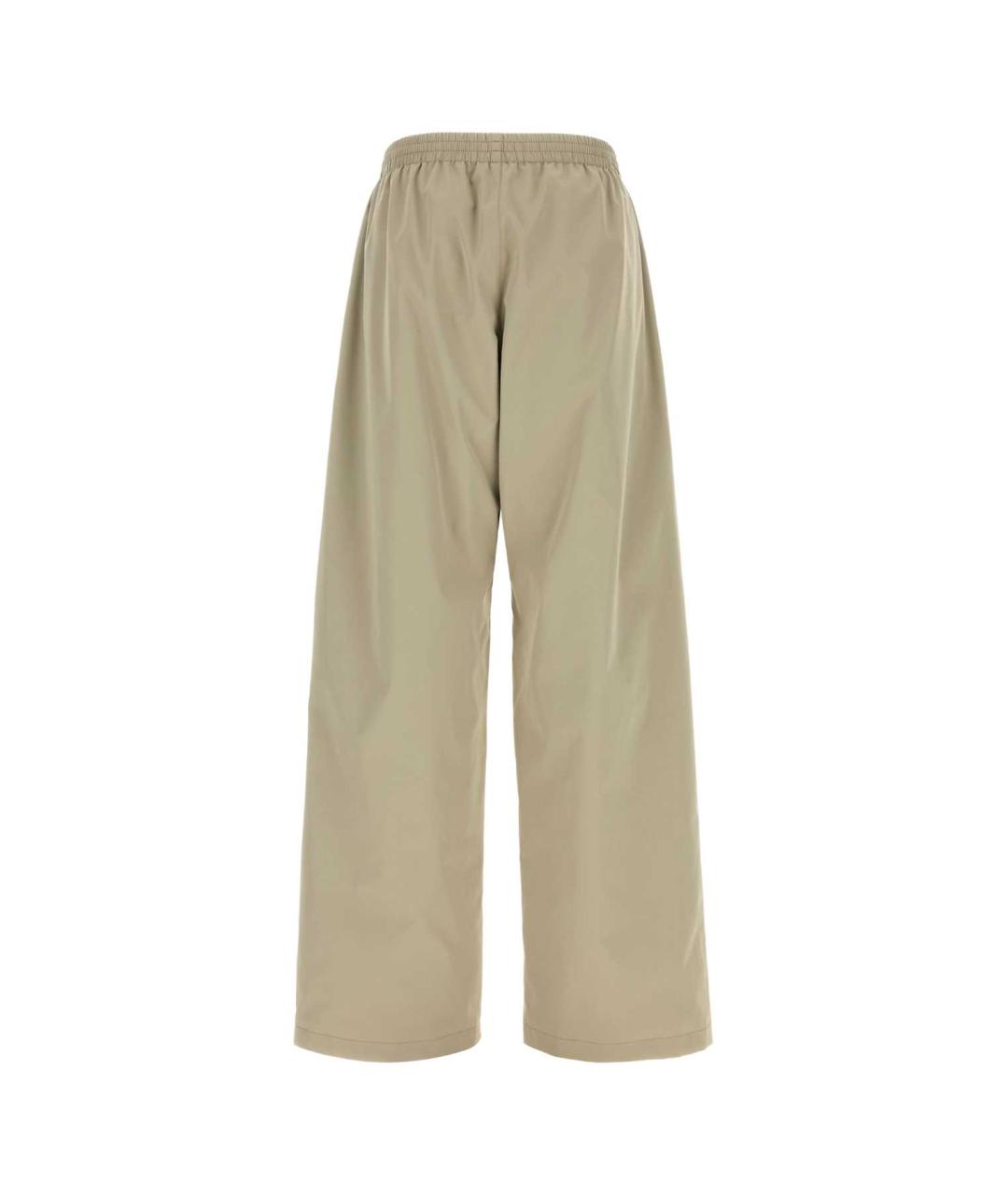 BALENCIAGA Бежевые полиэстеровые прямые брюки, фото 2