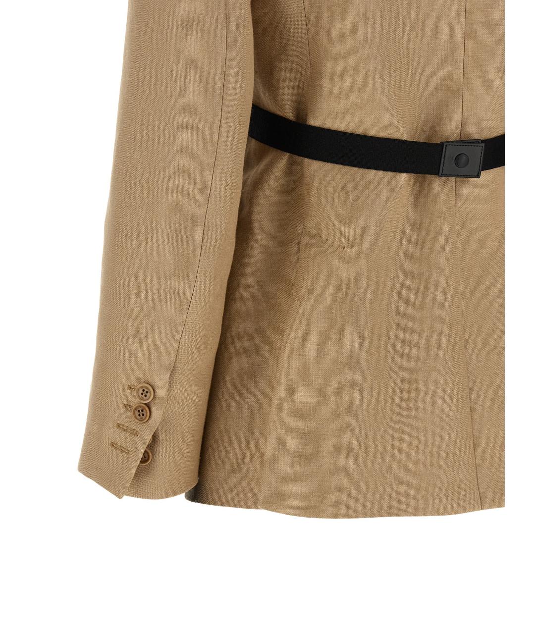 MAX MARA Бежевый льняной жакет/пиджак, фото 4