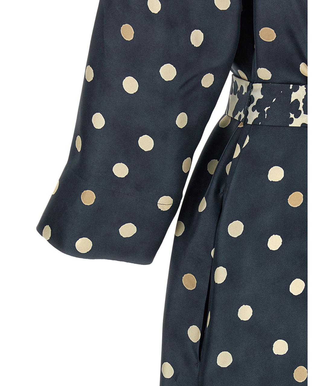 'S MAX MARA Синее шелковое повседневное платье, фото 4