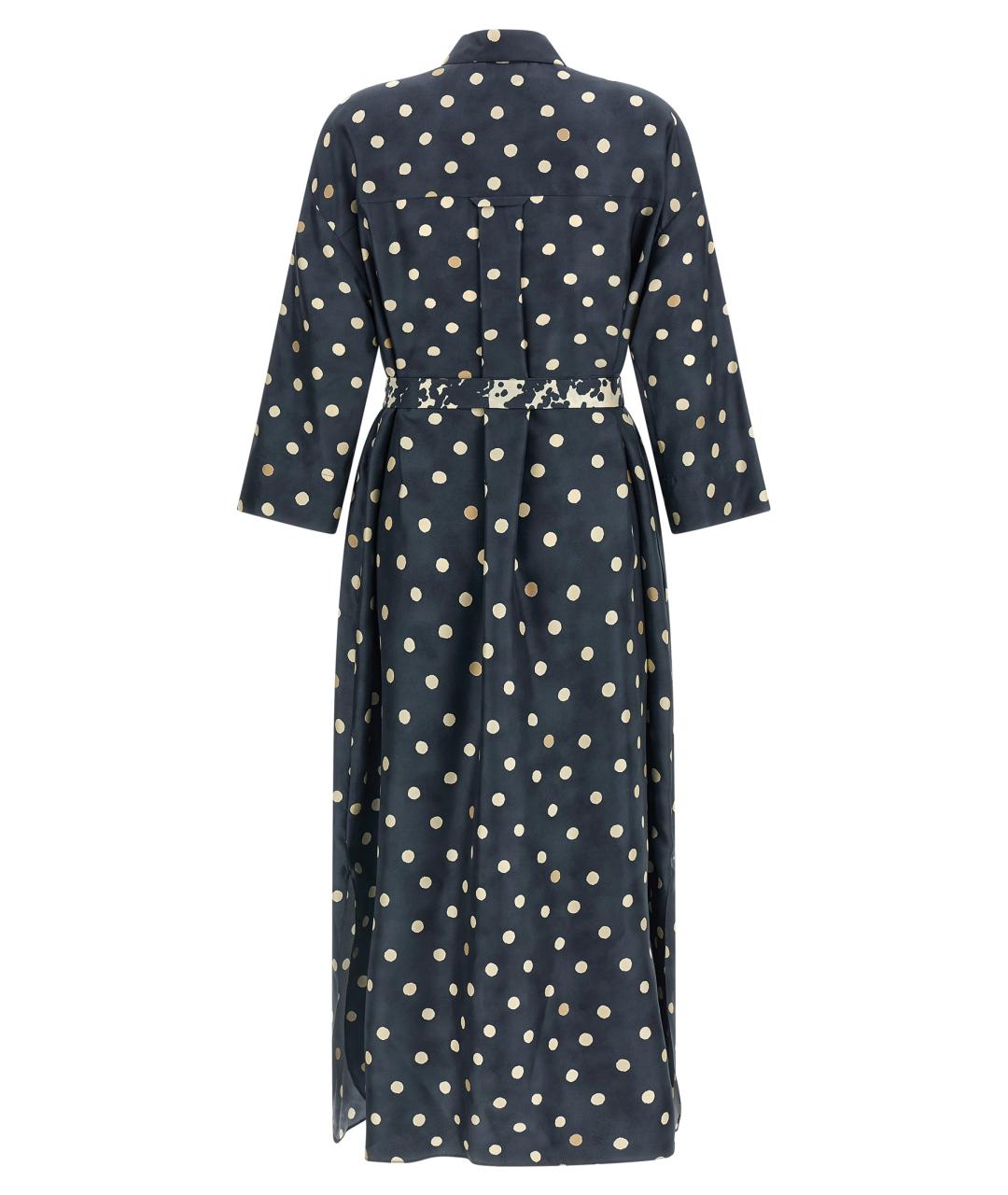 'S MAX MARA Синее шелковое повседневное платье, фото 2