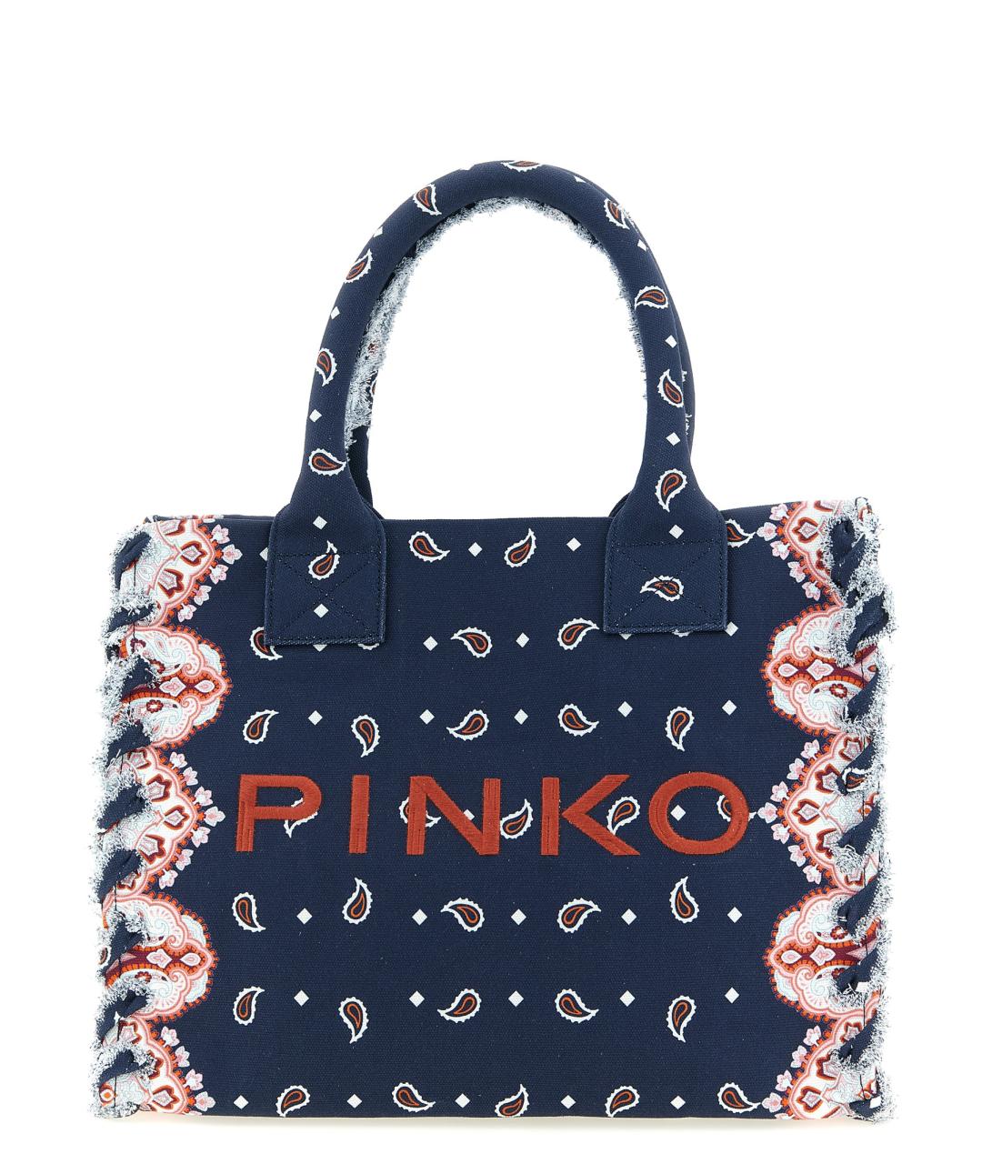 PINKO Синяя хлопковая сумка тоут, фото 1