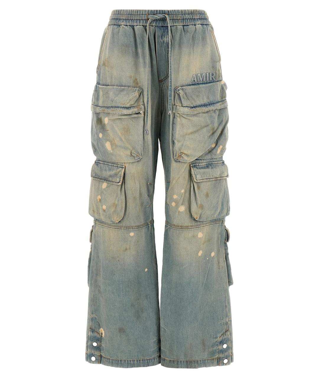 AMIRI Голубые хлопковые прямые джинсы, фото 1