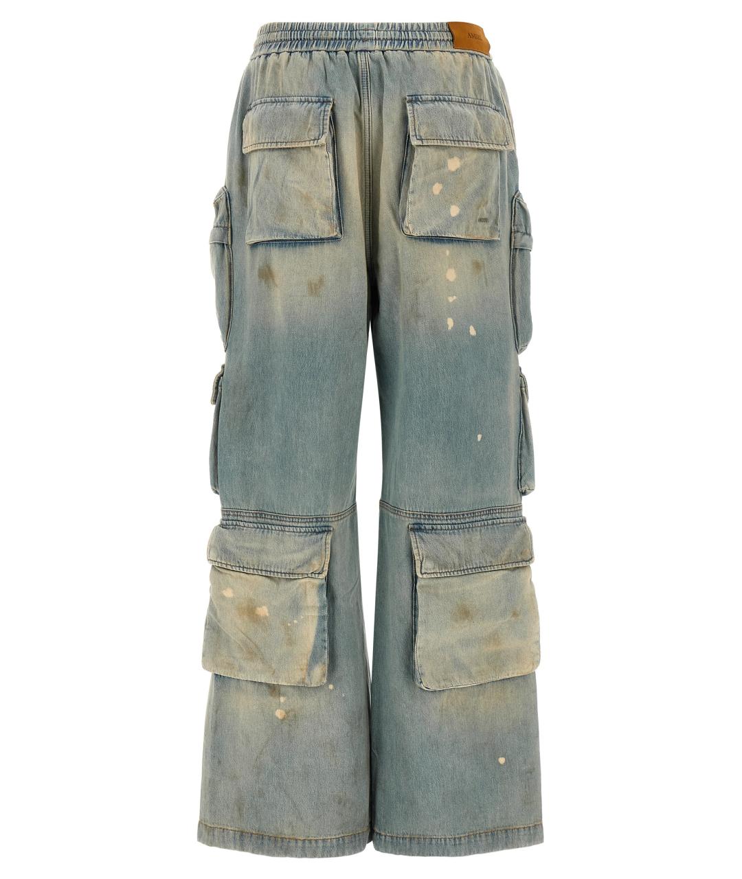 AMIRI Голубые хлопковые прямые джинсы, фото 2