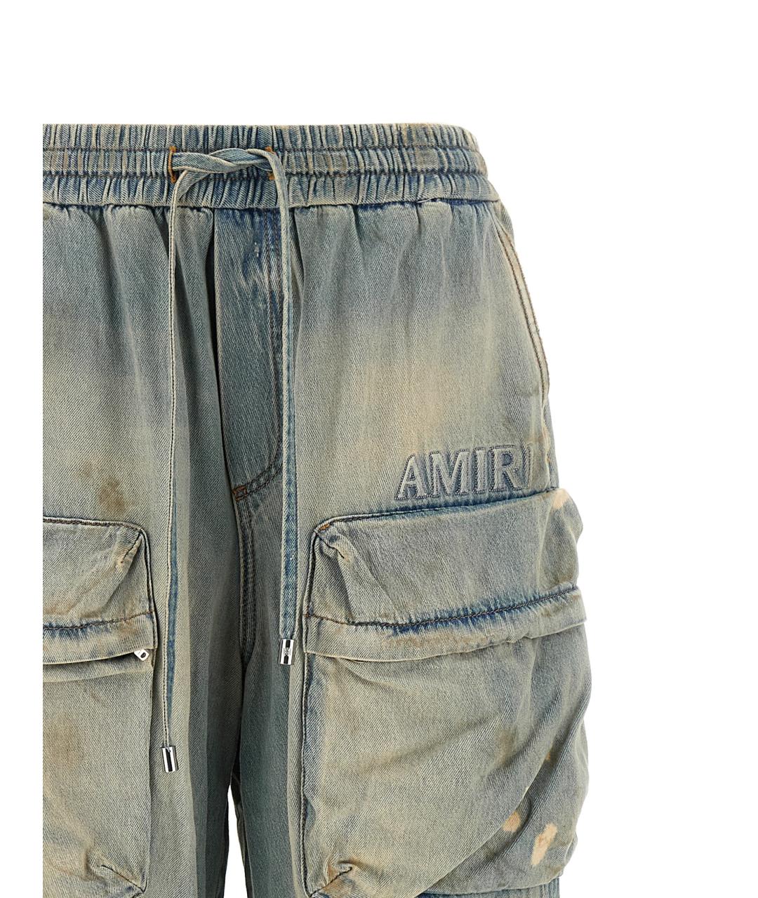 AMIRI Голубые хлопковые прямые джинсы, фото 3