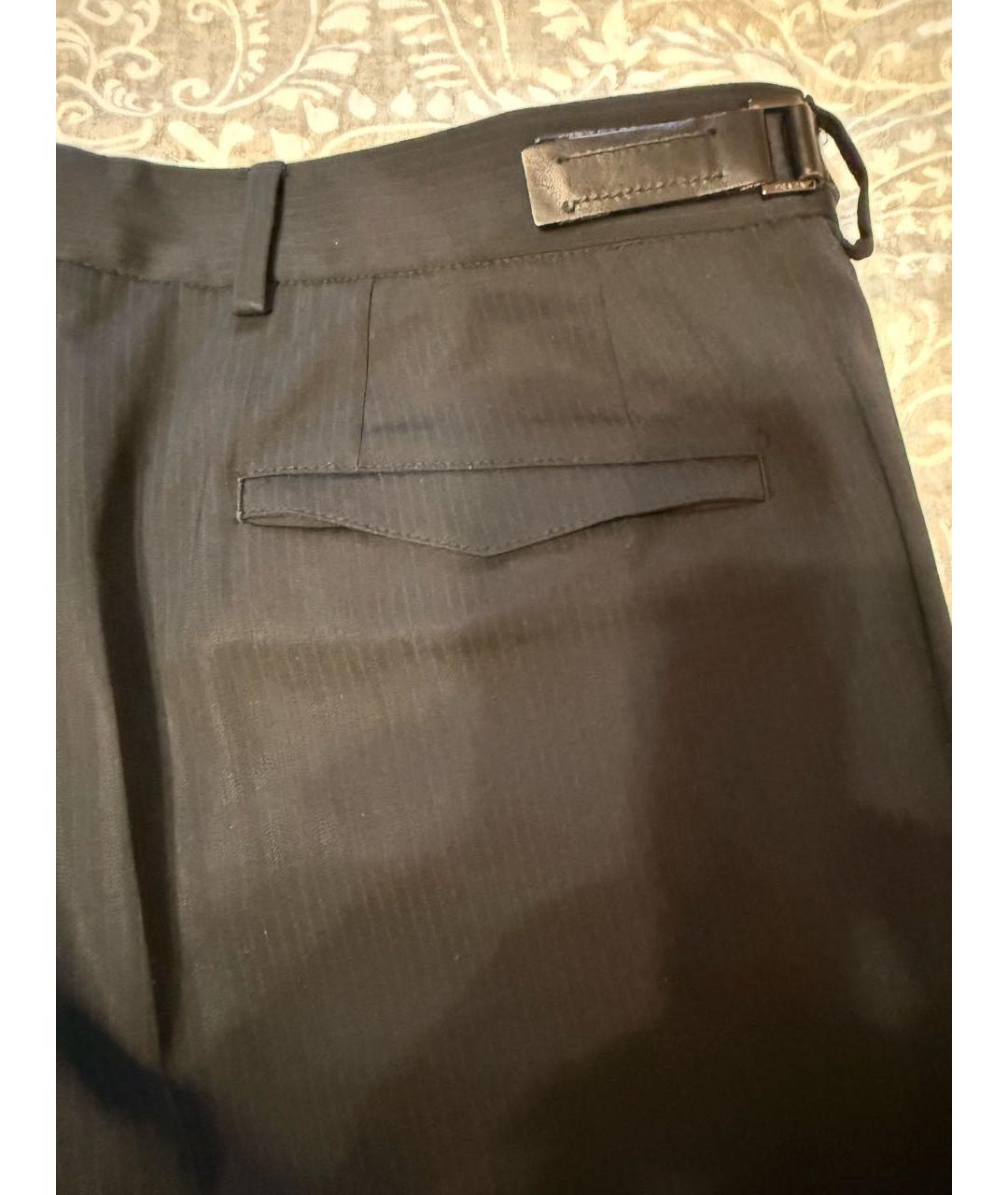 PRADA Черные шерстяные классические брюки, фото 4