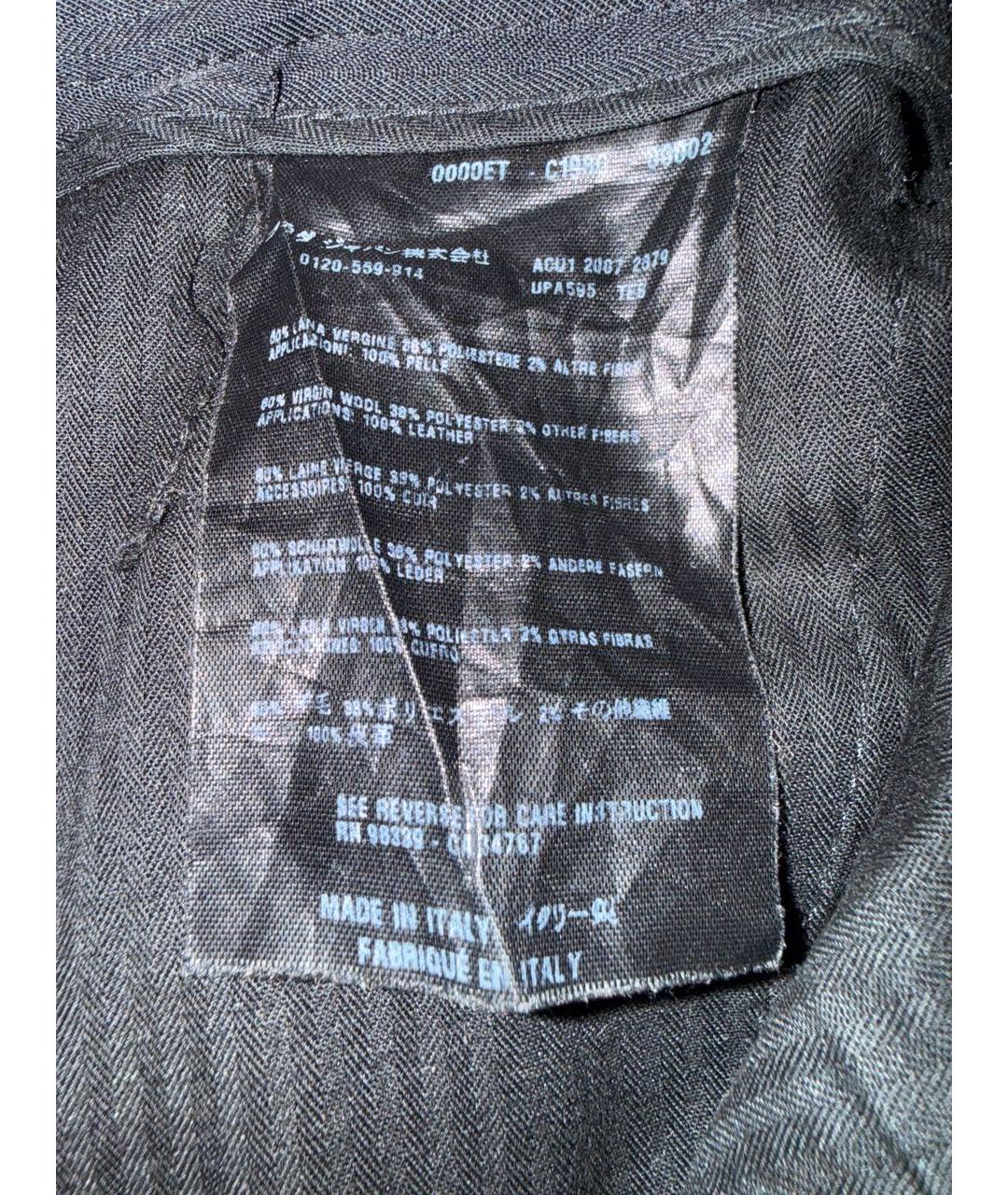 PRADA Черные шерстяные классические брюки, фото 5