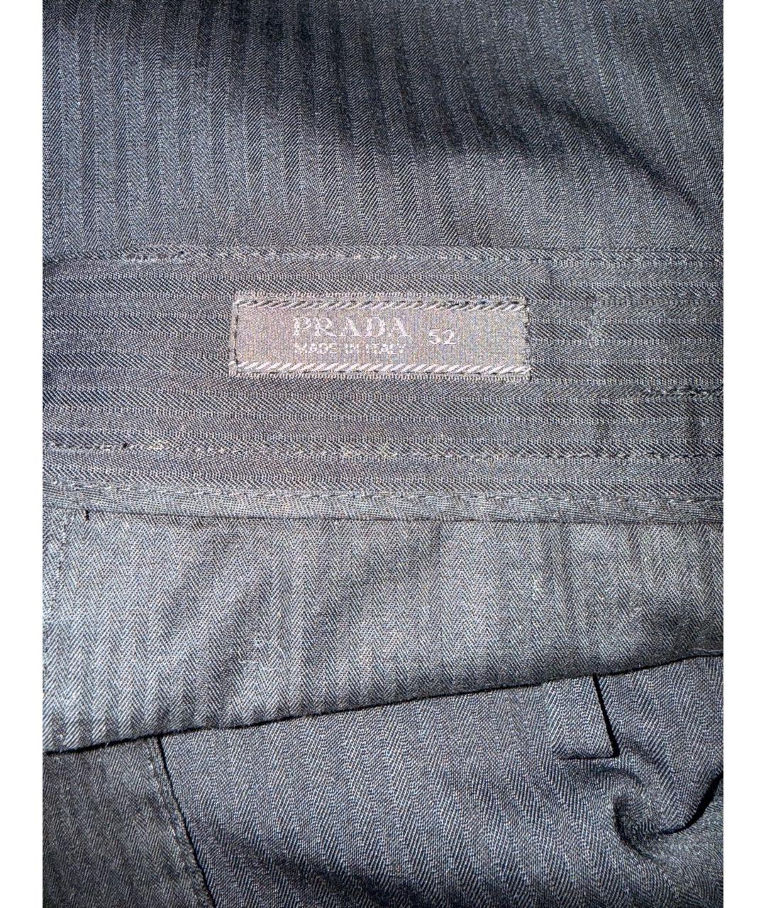 PRADA Черные шерстяные классические брюки, фото 6