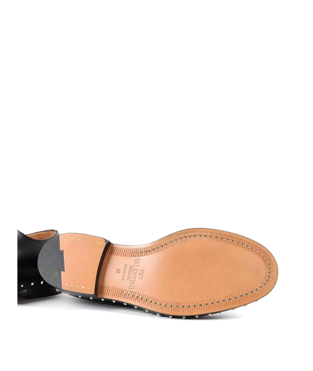 VALENTINO Черные кожаные низкие ботинки, фото 3