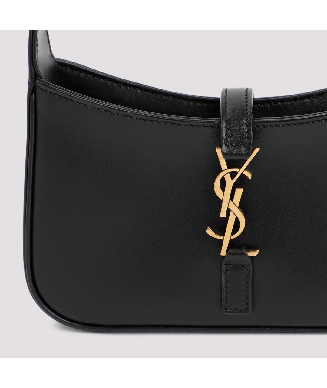 SAINT LAURENT Черная кожаная сумка через плечо, фото 4