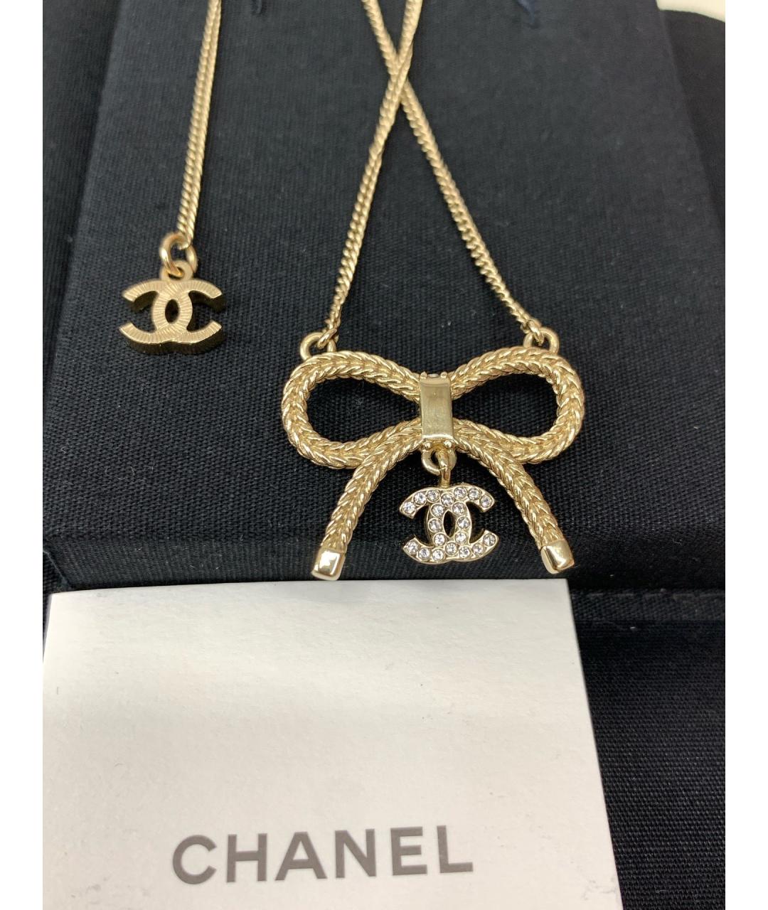 CHANEL Золотое металлическое колье, фото 10