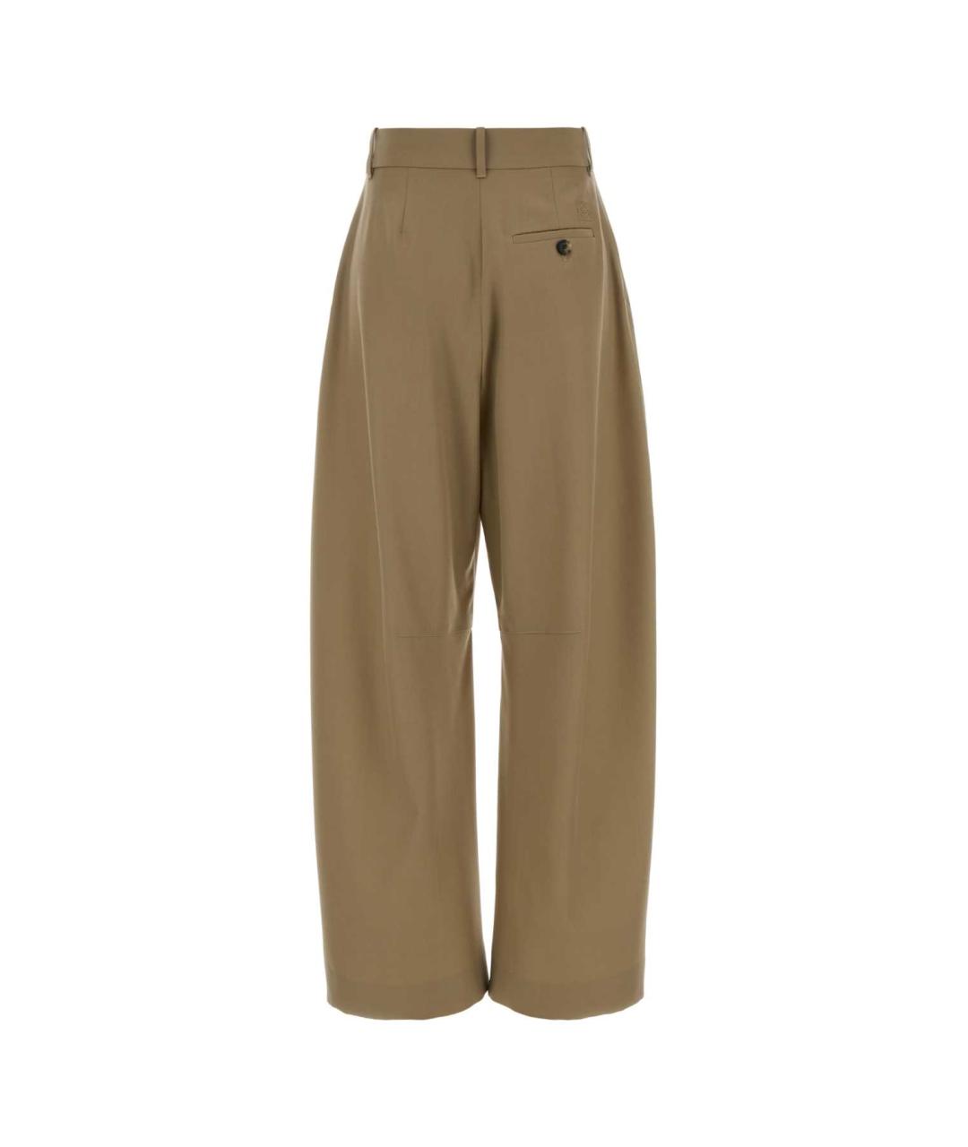 LOEWE Бежевые шерстяные прямые брюки, фото 2