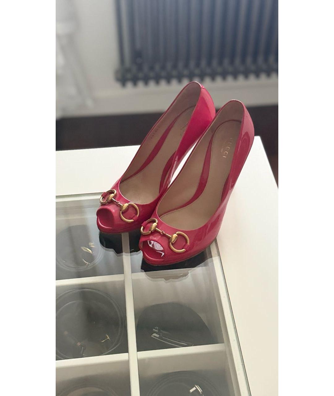 GUCCI Розовые туфли из лакированной кожи, фото 3