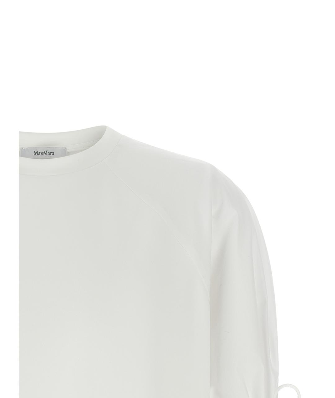 MAX MARA Белая хлопковая футболка, фото 3