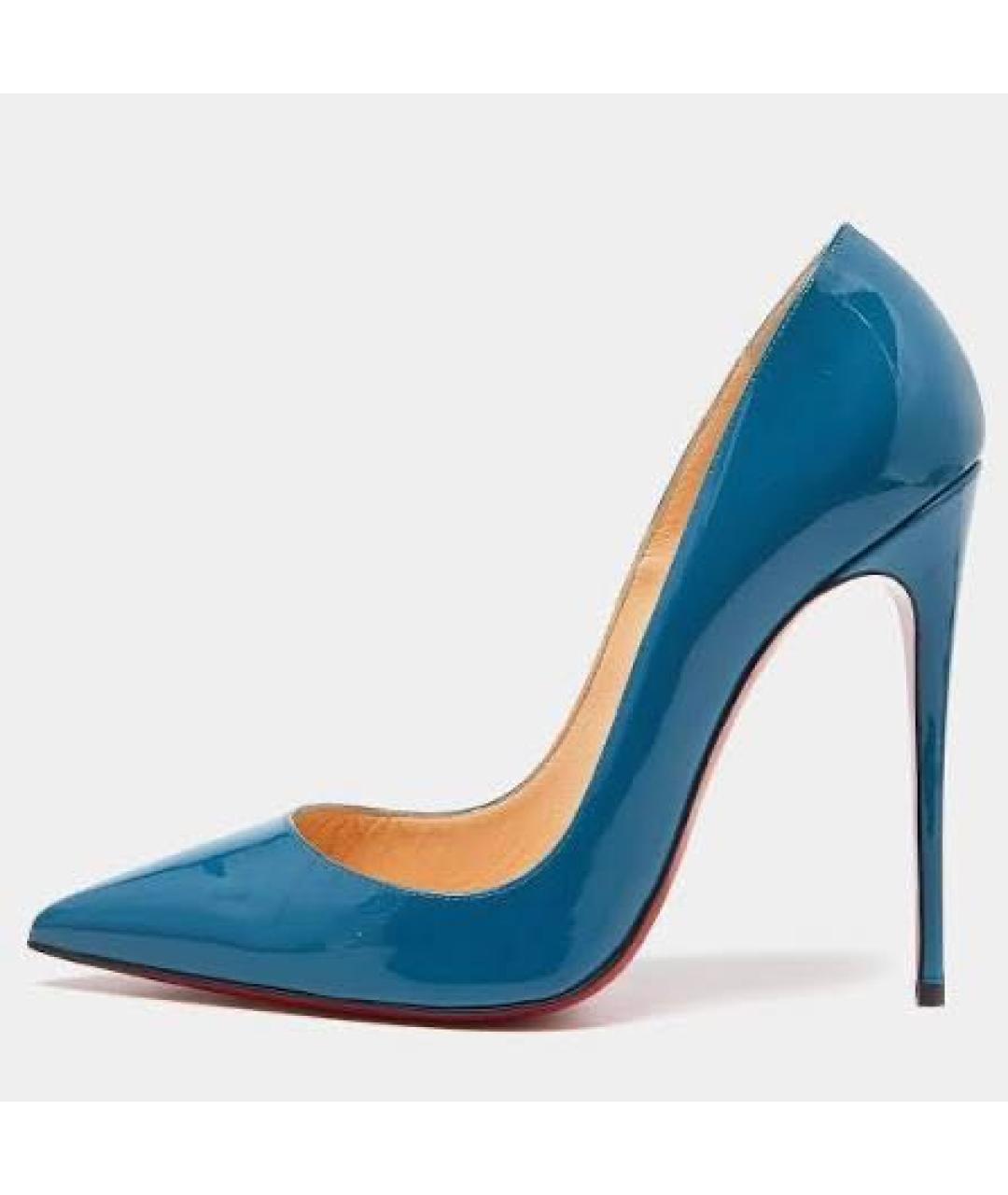 CHRISTIAN LOUBOUTIN Бирюзовые туфли из лакированной кожи, фото 6