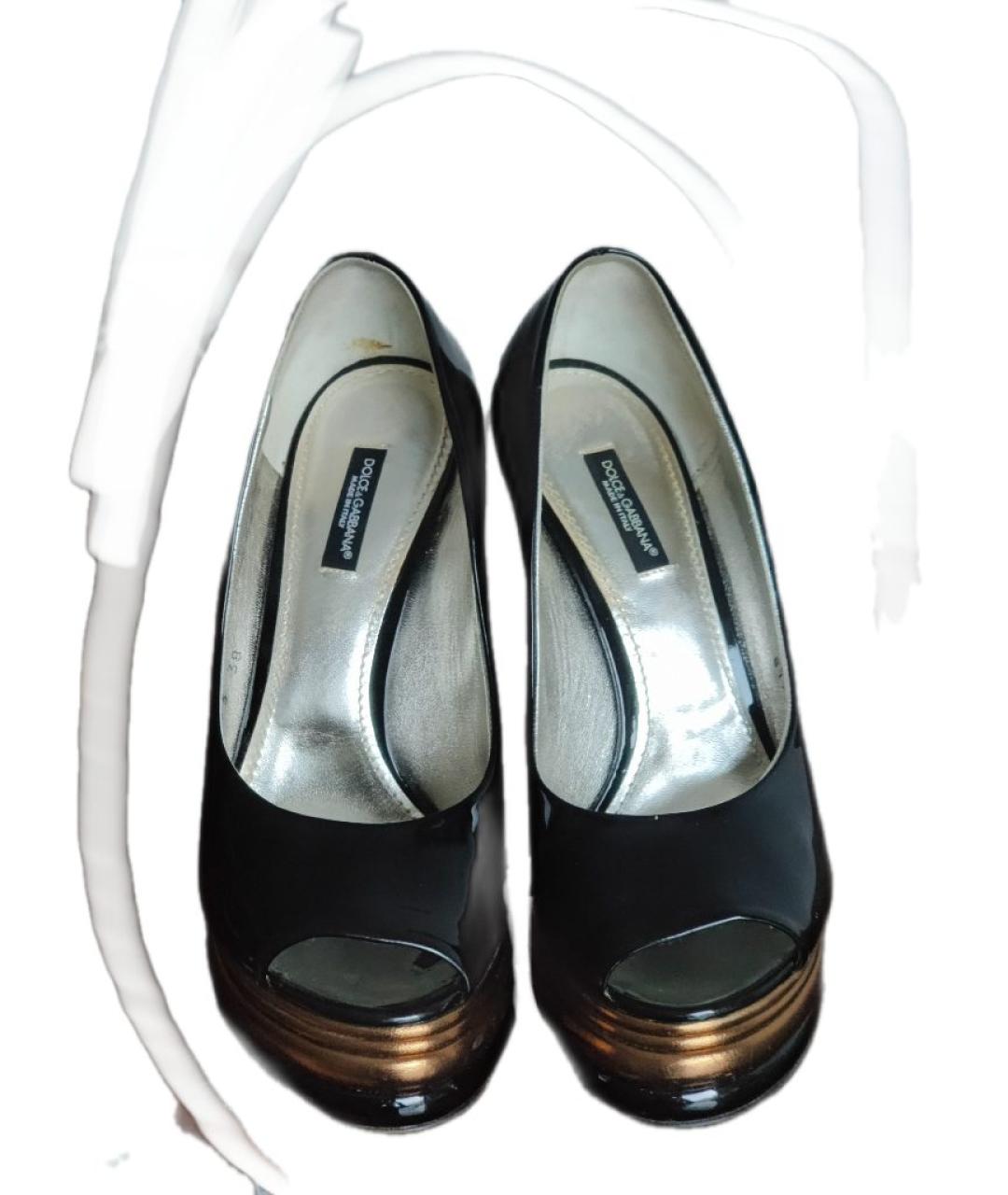 DOLCE&GABBANA Черные туфли из лакированной кожи, фото 2