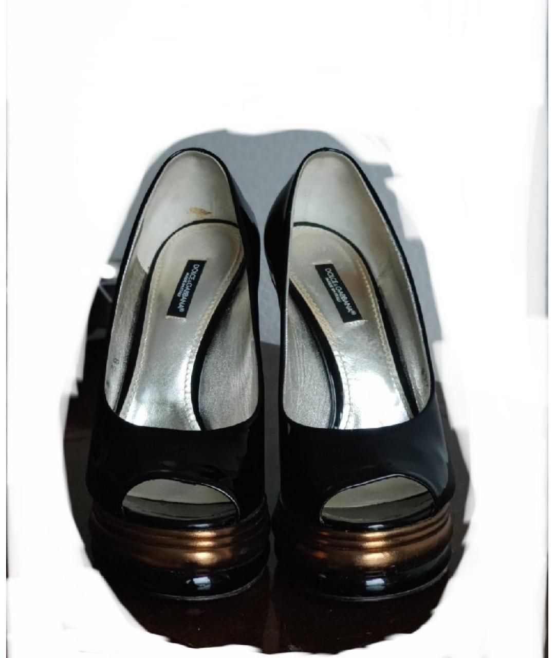 DOLCE&GABBANA Черные туфли из лакированной кожи, фото 5