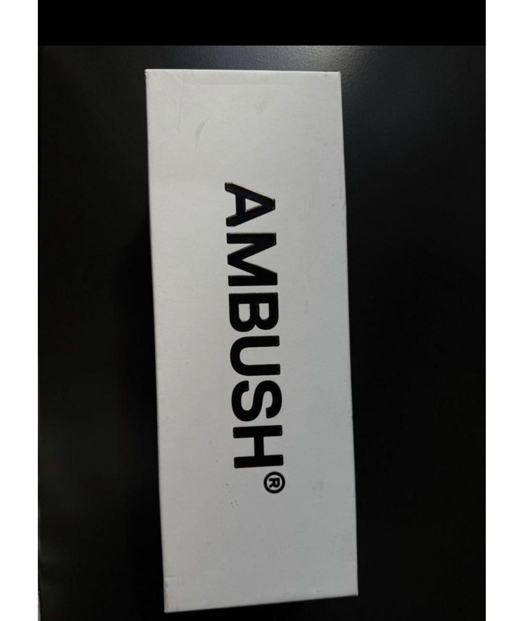 AMBUSH Черные кожаные шлепанцы, фото 8