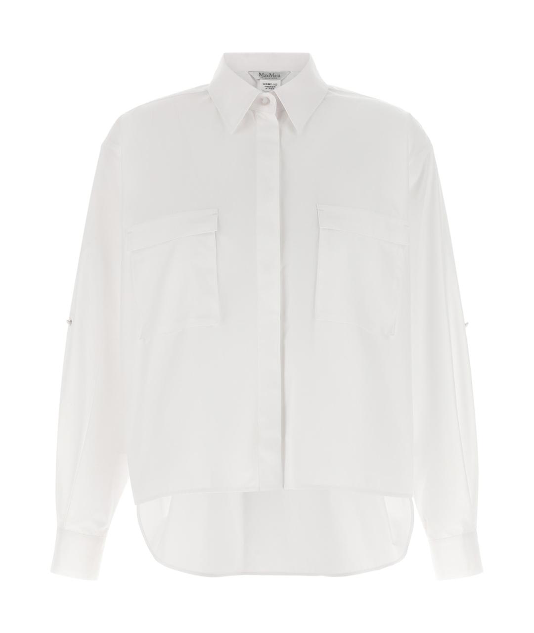 MAX MARA Белая хлопковая рубашка, фото 1