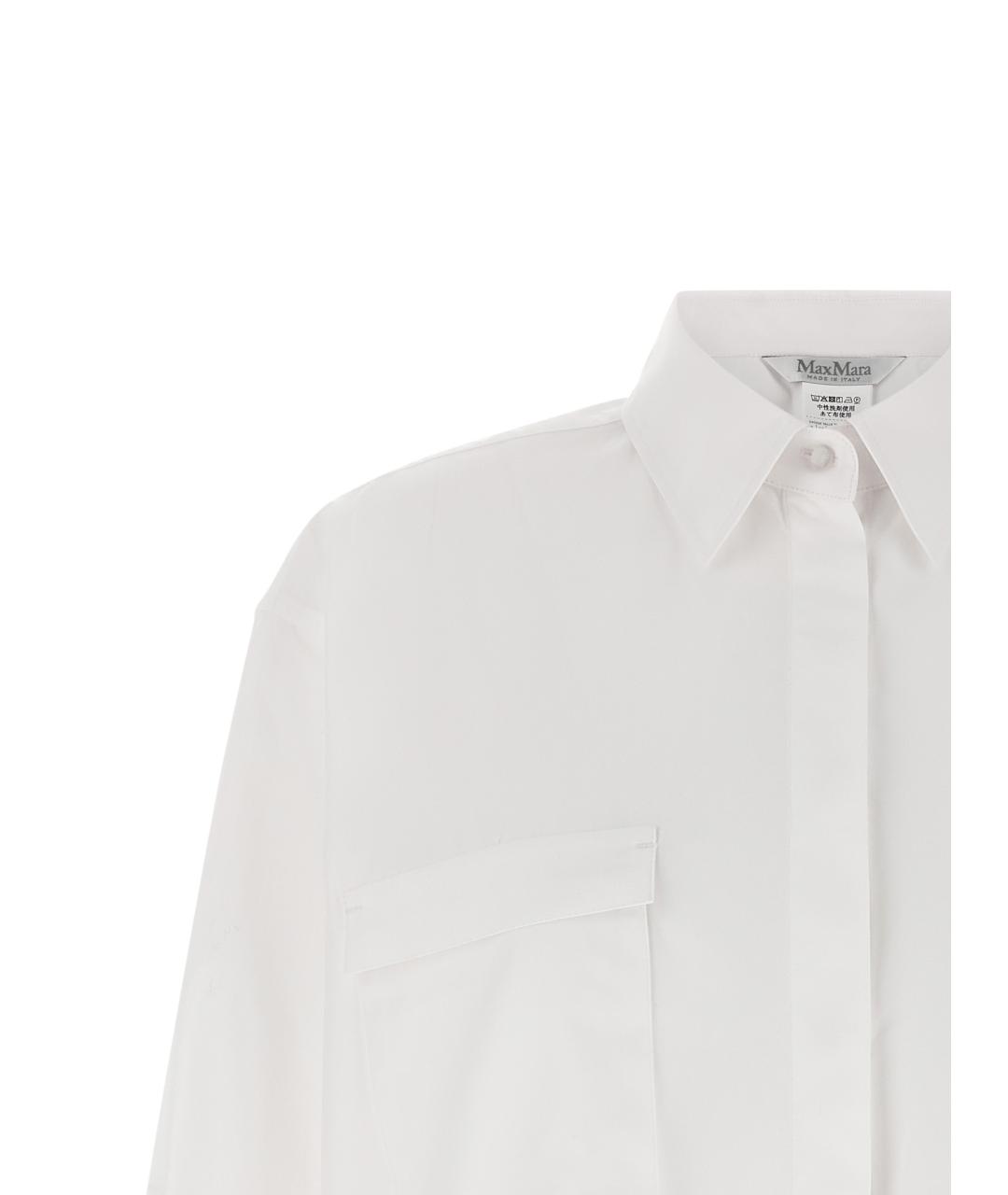 MAX MARA Белая хлопковая рубашка, фото 3