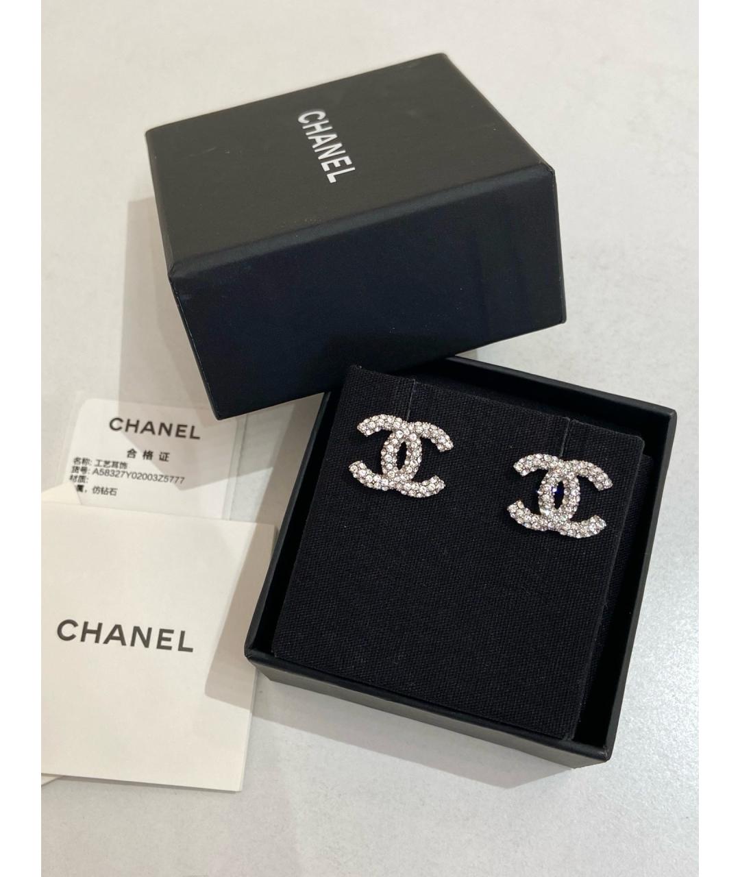 CHANEL Серебряные металлические серьги, фото 2