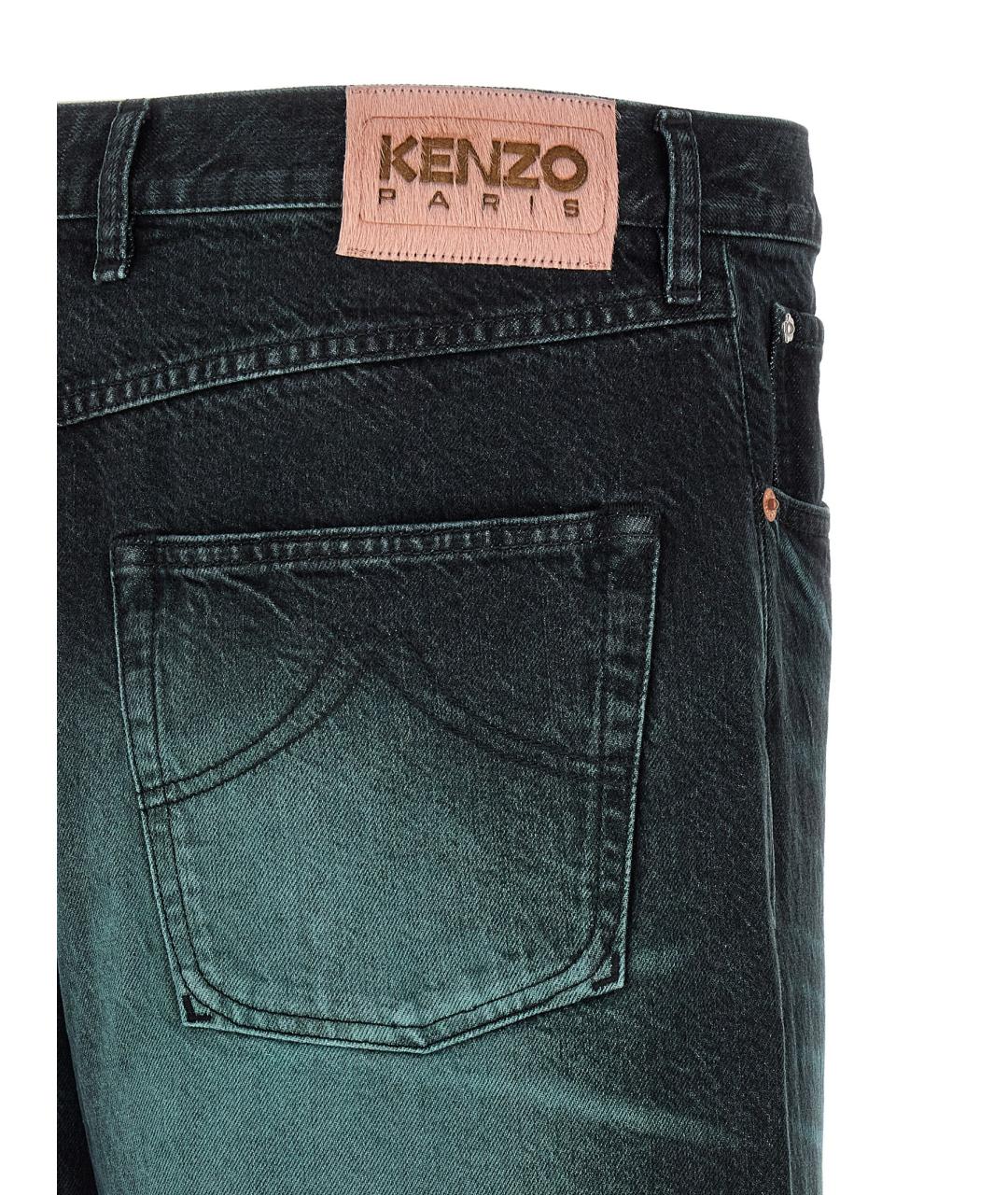 KENZO Синие хлопковые прямые джинсы, фото 4