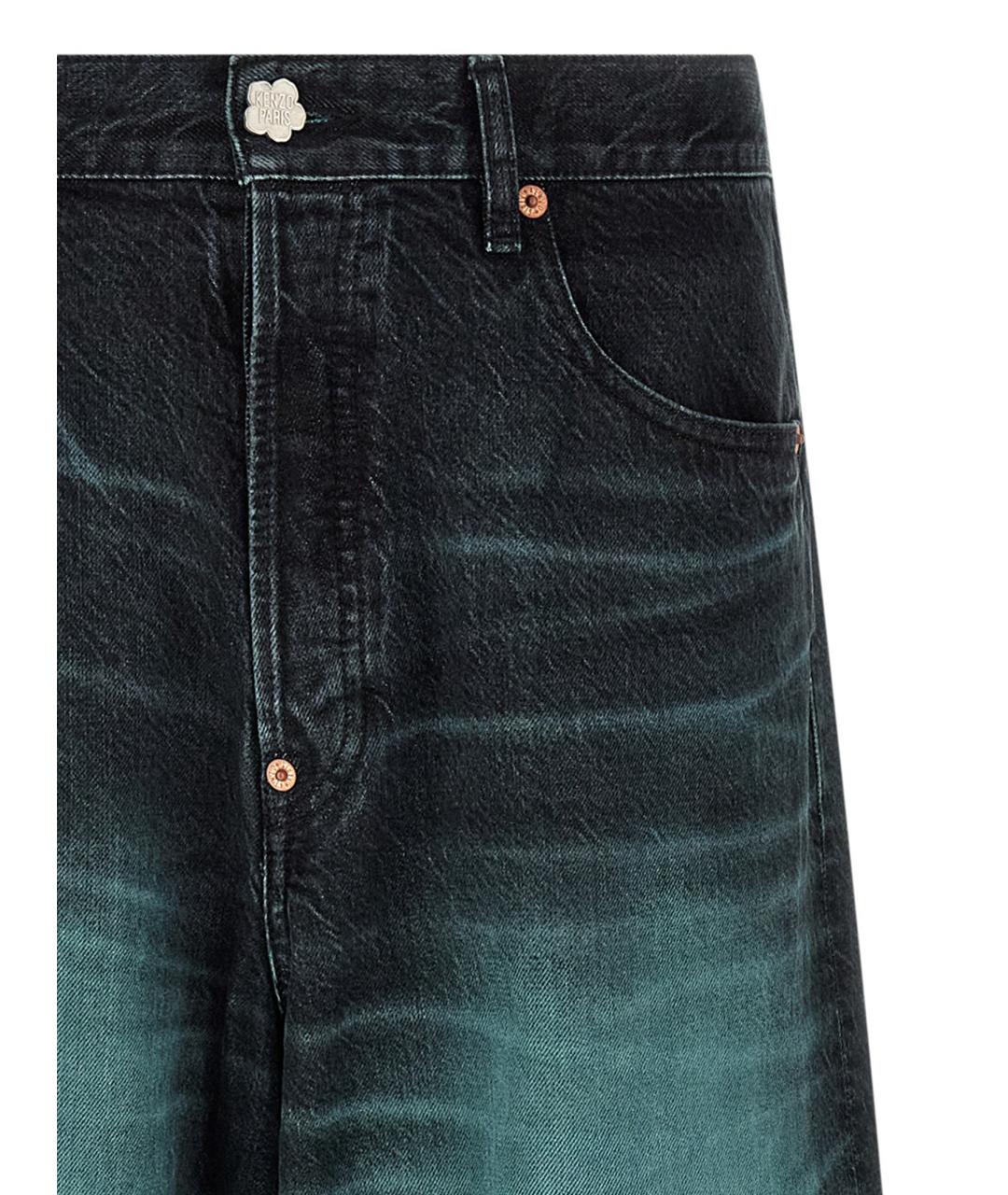 KENZO Синие хлопковые прямые джинсы, фото 3
